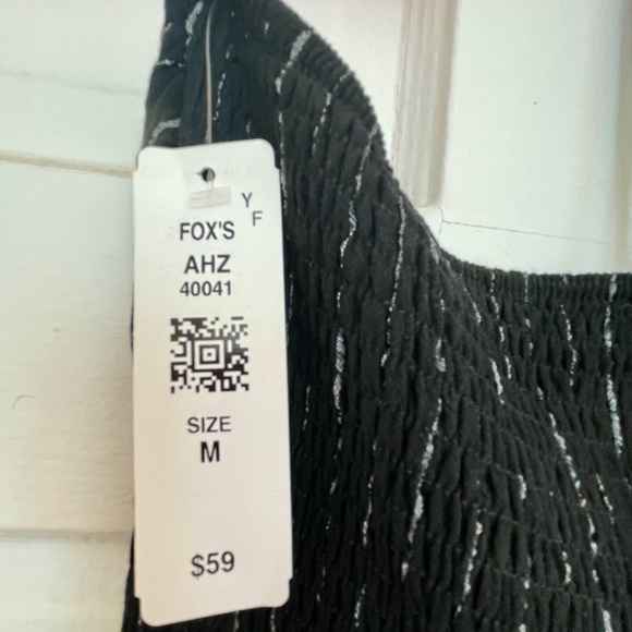 BNWT! Allie Rose, Harlow Halter Tie Jumpsuit in Black, Washed Pinstripe - Picture 7 of 12